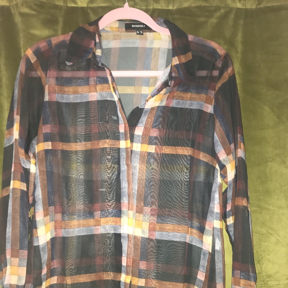 Sheer striped button down - Picture 2 of 4